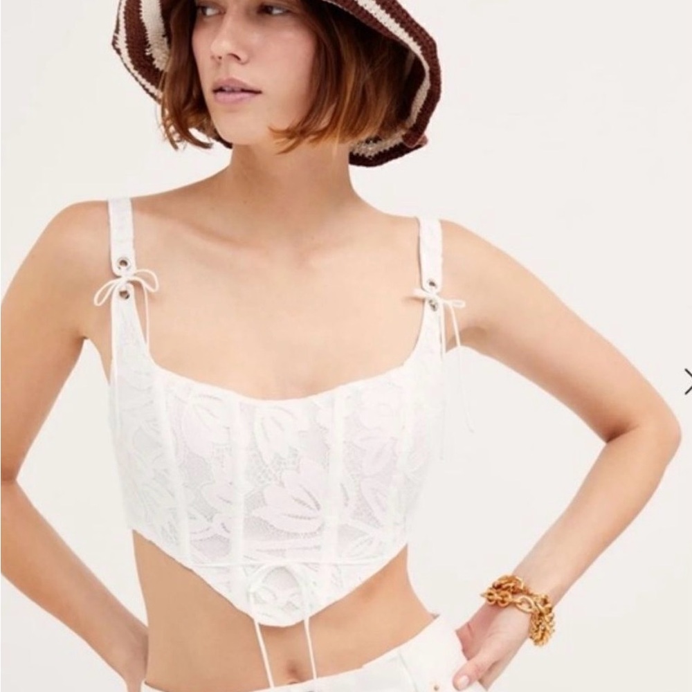 White Lace Crop Top